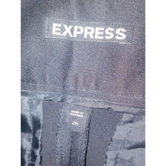 Express 2R High Waisted Pleated Tapered Pant Black - Picture 7 of 8